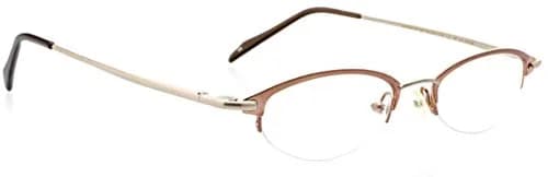 Hit Notion Oval Semi-Rimless Eyeglass Frames Pewter Bronze 46-19-140mm | Lightweight Monel Metal for All-Day Comfort thumbnail 1