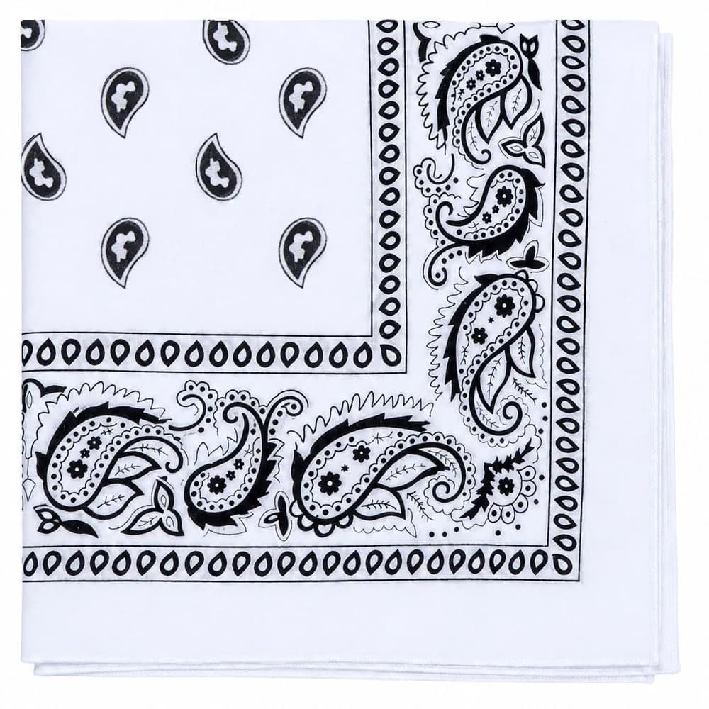 Motique Accessories Extra Large Solid Paisley Bandana 68cm x 68cm | 100% Cotton for Hair, Neck, Head - main product image