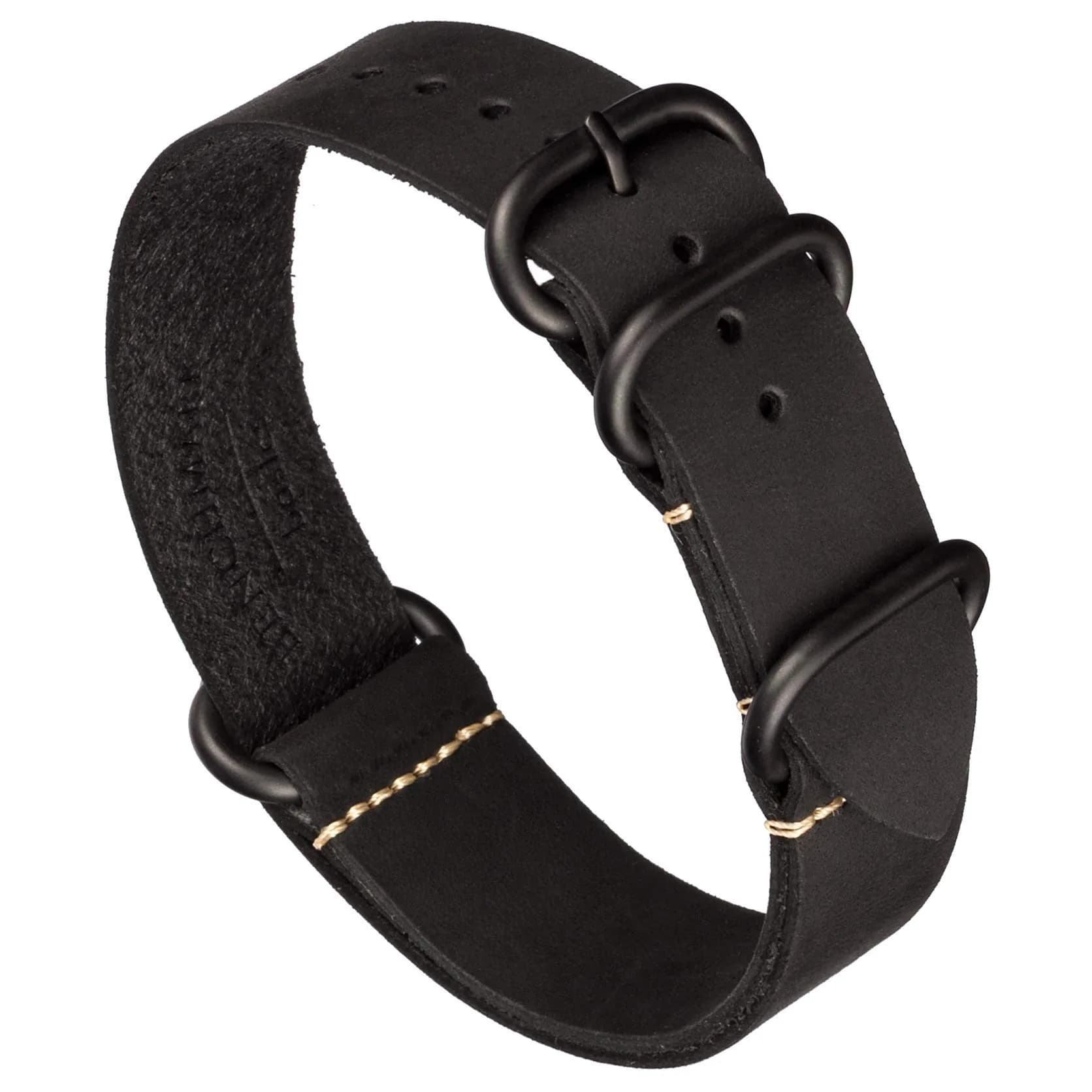 Benchmark Basics Leather Watch Band - Crazy Horse Oiled Leather 20mm | Slip-Through, Rustic Finish - main product image