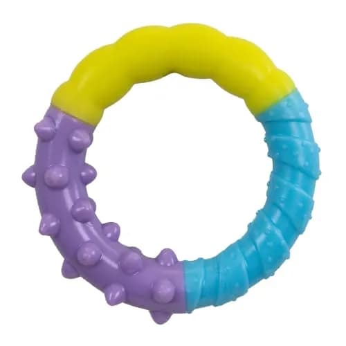 Pupstages Grow-With-Me Ring Dental Dog Chew Toy, 4.7" | Floats & Bounces, Soothes Gums thumbnail 1