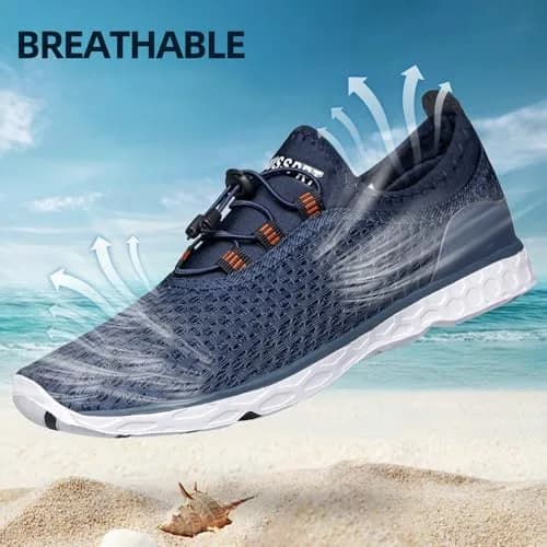 DOUSSPRT Men's Water Shoes Quick Dry for Beach Swim Pool Fishing Blue | Breathable Mesh & Open Design thumbnail 5