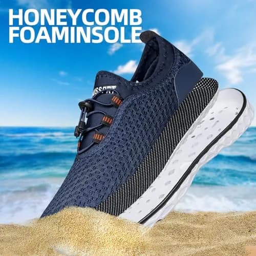DOUSSPRT Men's Water Shoes Quick Dry for Beach Swim Pool Fishing Blue | Breathable Mesh & Open Design thumbnail 6