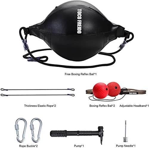 TOCO FREIDO Double End Punching Ball & Reflex Ball Set - 0.65 kg (1.43 lb) - Black/Red/Silver | Train Reaction, Agility, Speed thumbnail 6