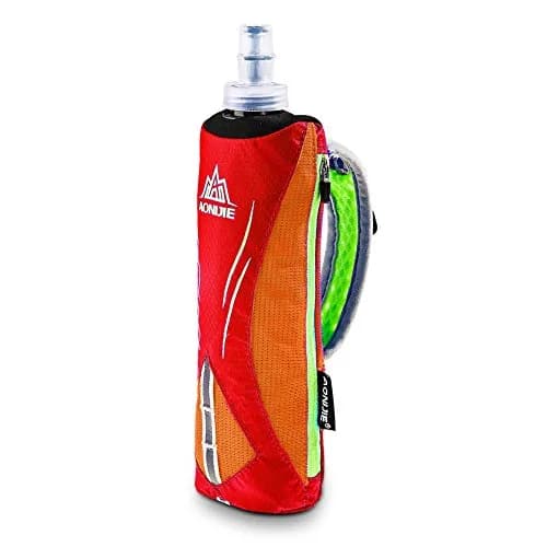 AONIJIE Quick Grip Handheld Water Bottle for Running | 500ml Orange | Hydration Pack with Adjustable Strap thumbnail 1