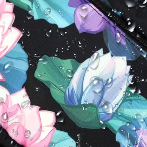 Oxpecker Waist Pack Bag Black Base Floral with Rain Cover 25.4cm (10in) | 5 Pockets, Adjustable Strap, Waterproof thumbnail 5