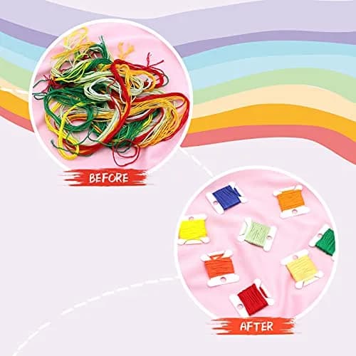 MUZHI Embroidery Floss Bobbins 128 pcs | Plastic Thread Organizer for Cross Stitch & Sewing thumbnail 4