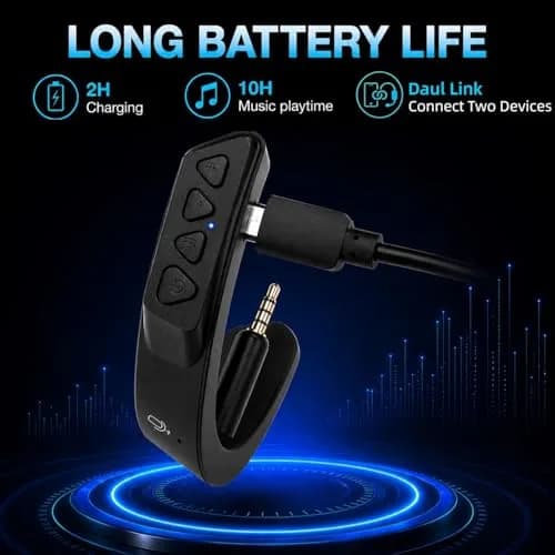 YOCOWOCO aptX Wireless Bluetooth Adapter for Bose QC25 | Supports aptX HD & LL, Built-in Mic, 6H Playtime thumbnail 3