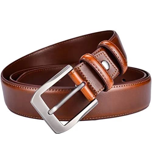 beltox fine Men's Genuine Leather Belt 38mm (1.5") Wide with Silver Prong Buckle | Cut-to-Fit for Waist Sizes 28-58 thumbnail 4