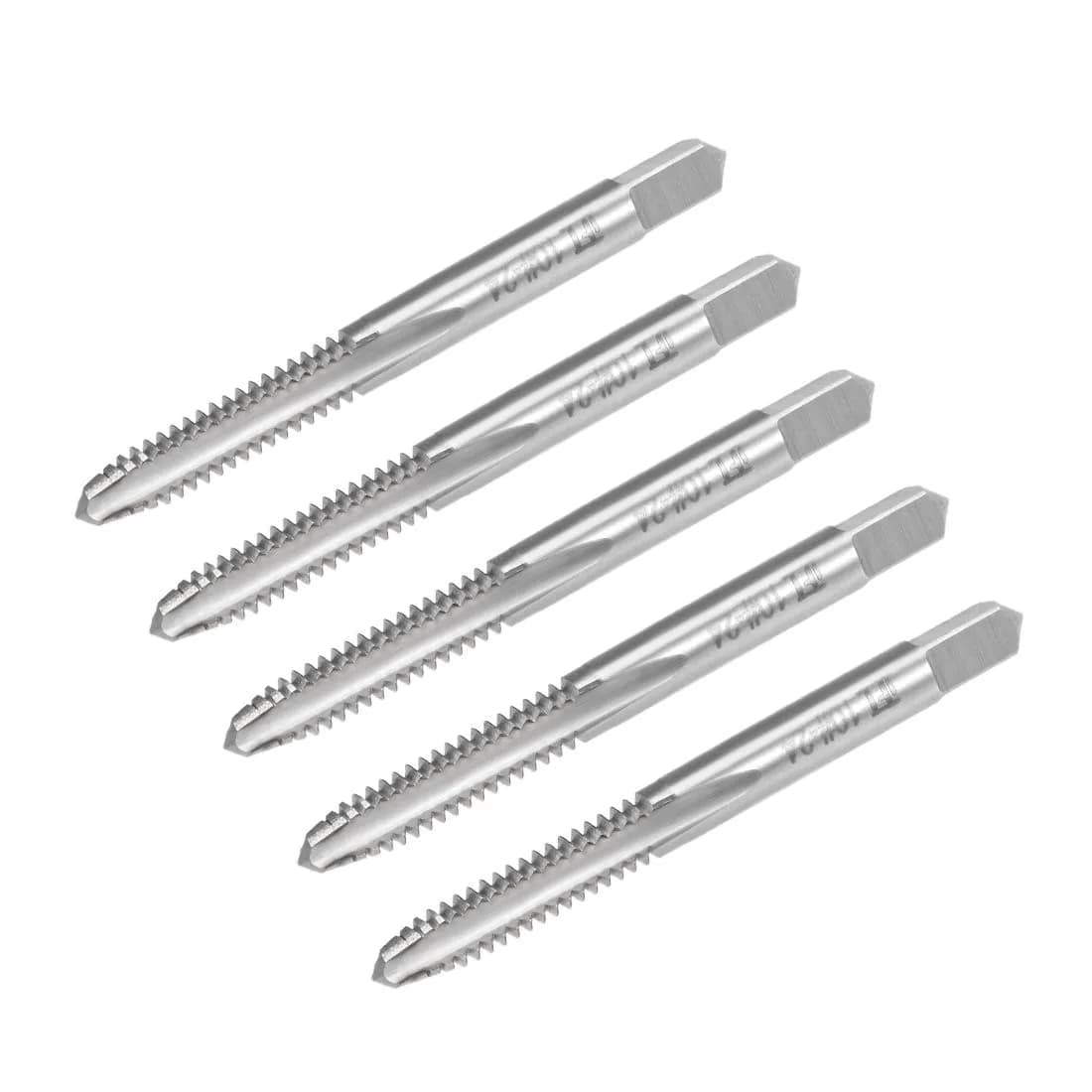 uxcell Machine Tap #10-24 UNC Thread 2B Class 3 Flutes High Speed Steel Screw Threading Tap Tapping Tool 5pcs | Rapid Chip Removal & Durable Steel