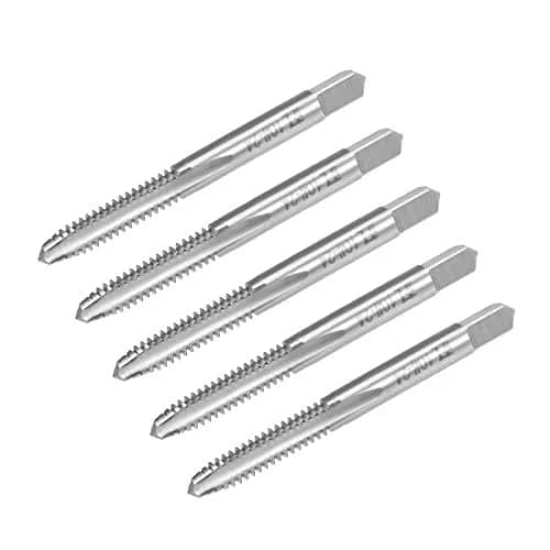 uxcell Machine Tap #10-24 UNC Thread 2B Class 3 Flutes High Speed Steel Screw Threading Tap Tapping Tool 5pcs | Rapid Chip Removal & Durable Steel thumbnail 1