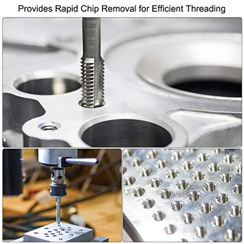 uxcell Machine Tap #10-24 UNC Thread 2B Class 3 Flutes High Speed Steel Screw Threading Tap Tapping Tool 5pcs | Rapid Chip Removal & Durable Steel thumbnail 6