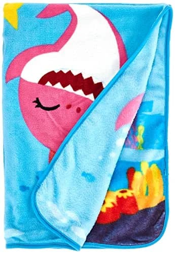 Baby Shark Musical Plush Throw Blanket 76cm x 109cm | Plays Theme Song thumbnail 2