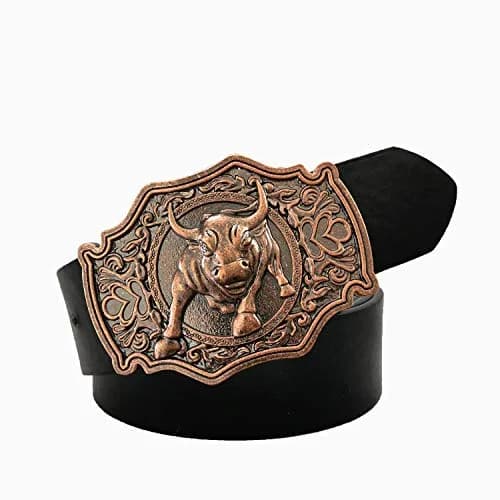 QUKE Rose Gold Long Horn Bull Rodeo Western Cowboy Belt Buckle for Men | 8.5cm (3.3in) thumbnail 2