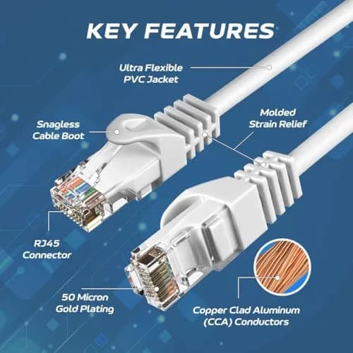 Cables Direct Online Cat6 Network Ethernet Patch Cable 3ft | 550Mhz Speed, Blue thumbnail 3