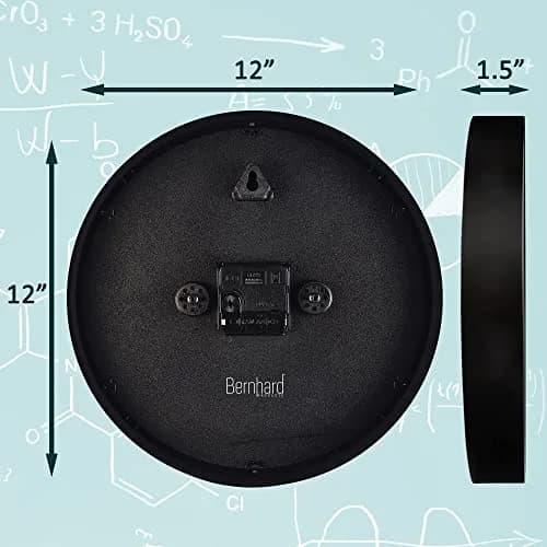 Bernhard Products Math Wall Clock Black 12 Inch Silent Non-Ticking | Unique Gift for Educators & Students thumbnail 6