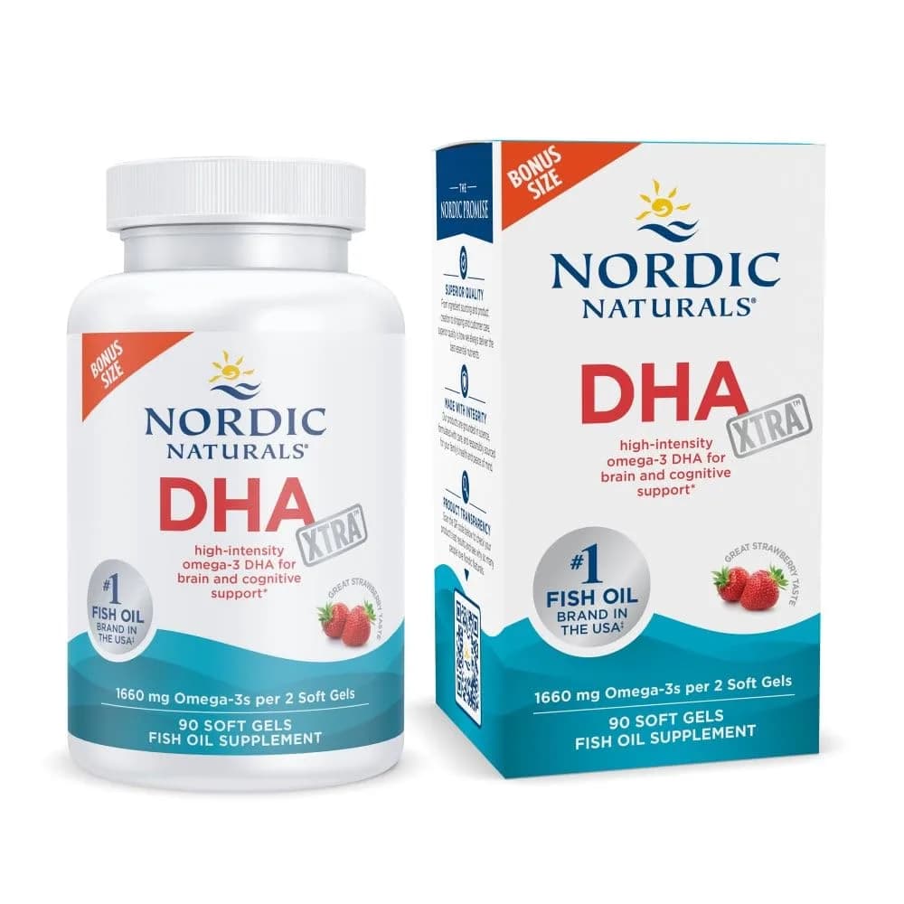 Nordic Naturals DHA Xtra Supplement, 1660 mg Omega-3 Fish Oil - 90 Count | Supports Brain & Memory - main product image