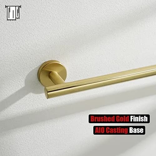 JQK Brushed Gold Towel Holder 12 Inch | Rust-Proof Stainless Steel Wall Mount thumbnail 8