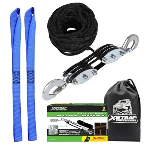 XSTRAP STANDARD Heavy-Duty Rope Hoist 50 ft (15.24 m) | 1000 lb Load Capacity, 2000 lb Breaking Strength thumbnail 1