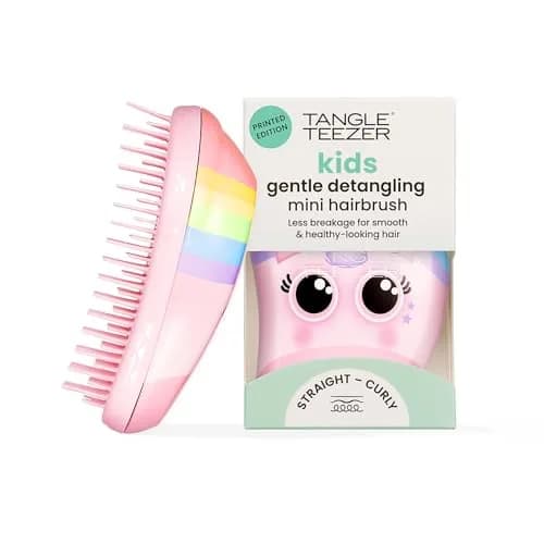 Tangle Teezer Original Detangler Mini Hair Brush for Kids, Rainbow Unicorn (10cm x 6cm x 4.5cm) thumbnail 1