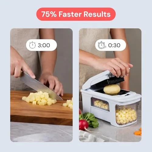 Fullstar Pro XL Vegetable Chopper & Mandoline Slicer 1.8L Container | 4-in-1 Stainless Steel Blades thumbnail 6