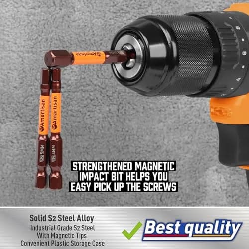 Amartisan 20-Piece Hex Bit Set | High-Quality S2 Alloy Steel, Metric & SAE, 2.3" Length, Black thumbnail 5