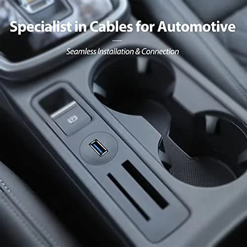 URWOOW USB 3.0 Male to Female AUX Flush Panel Mount Extension Cable 0.91 m (3 ft) | Vehicle Dashboard Mountable thumbnail 2
