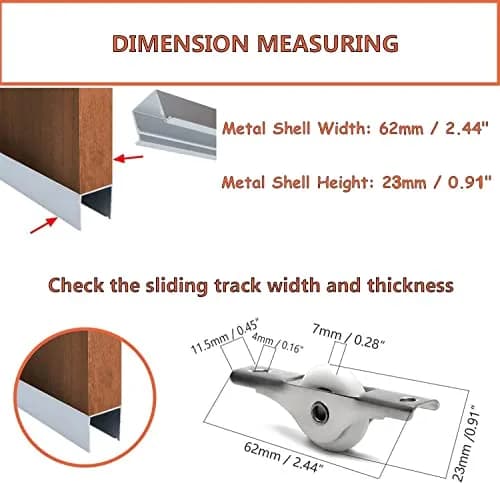 MroMax Nylon Door/Window Roller Replacement 2Pcs 23mm/0.91" Dia White | Durable Sliding Door Pulley thumbnail 6