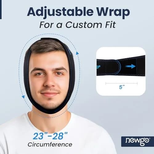 NEWGO Wisdom Teeth Ice Pack Head Wrap with 4 Gel Packs | Adjustable Black Pain Relief thumbnail 7