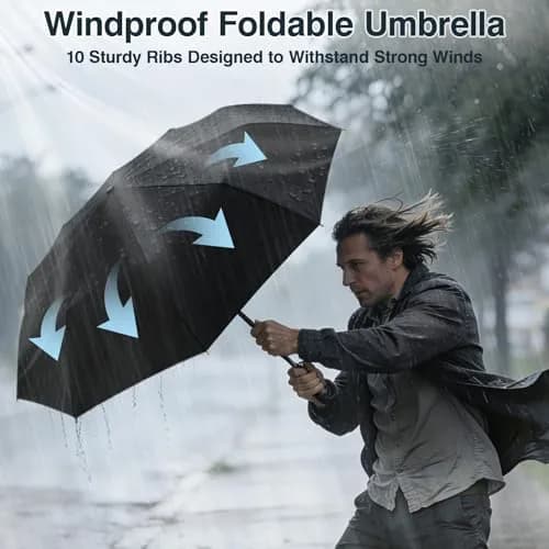 ZOMAKE Small Travel Umbrella Compact Windproof Automatic 45" | Lightweight Paraguas for Rain & Sun thumbnail 7