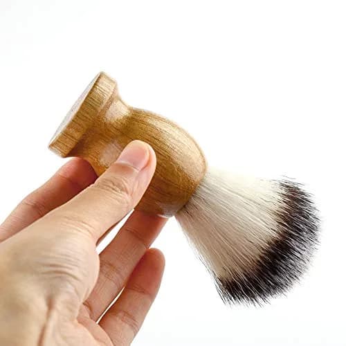 Anbbas 3-in-1 Shaving Brush Set with Synthetic Badger Hair Wood Handle, Stainless Steel Stand and Bowl | Perfect for Traditional Wet Shave thumbnail 2