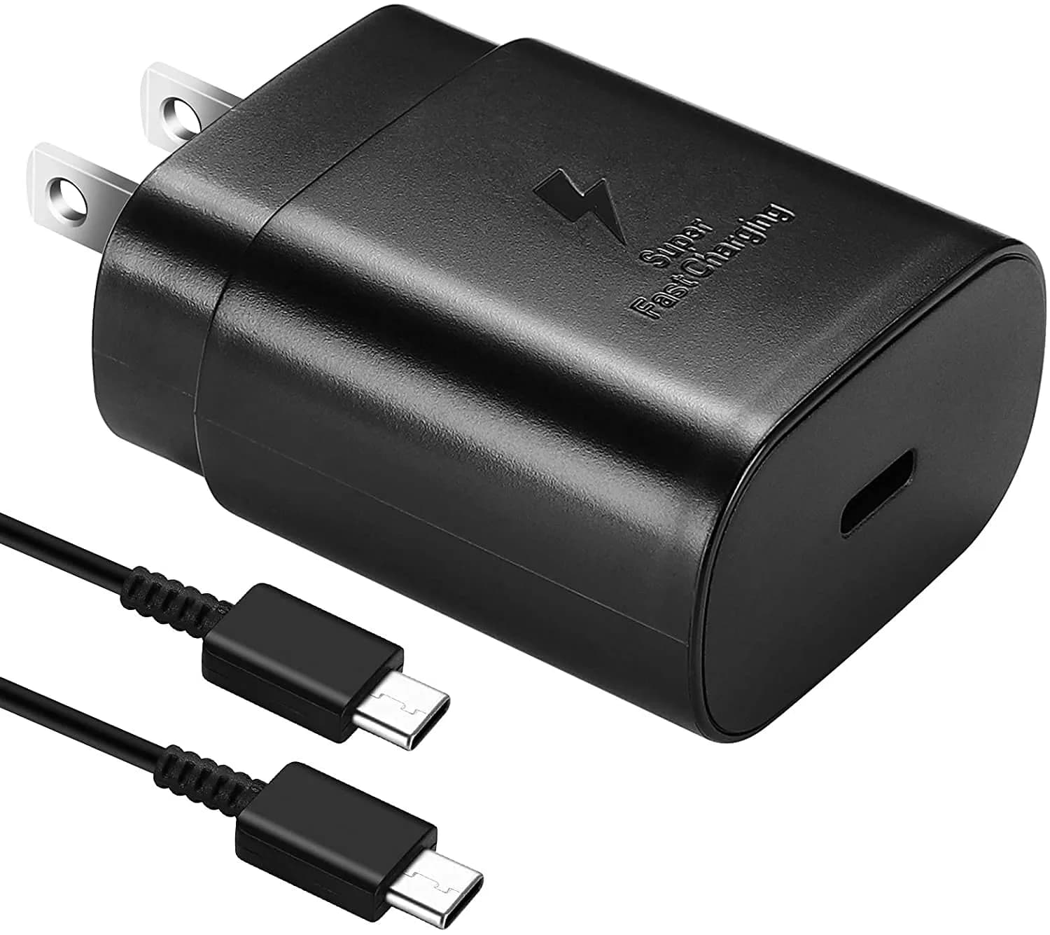 Samsung 25W USB-C Super Fast Charging Wall Charger Black 25W (0.88 oz) | PD 3.0 Certified — Black