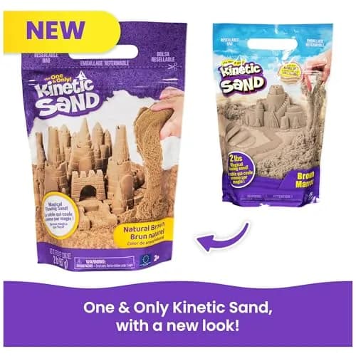 Kinetic Sand Brown 2lb (907g) | Moldable Sensory Play Sand for Kids Ages 3+ | Non-Toxic & Easy Cleanup thumbnail 6