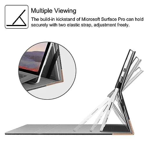 Fintie Case for 12.3 inch Microsoft Surface Pro 7 Plus, Pro 7/6/5/4/3 | Premium Synthetic Leather Folio with Kickstand & Stylus Holder thumbnail 3