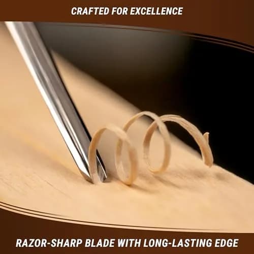 BeaverCraft Wood Carving Chisels V Gouge K12/02 | Fine Deep Line Hand Carving Tool thumbnail 4