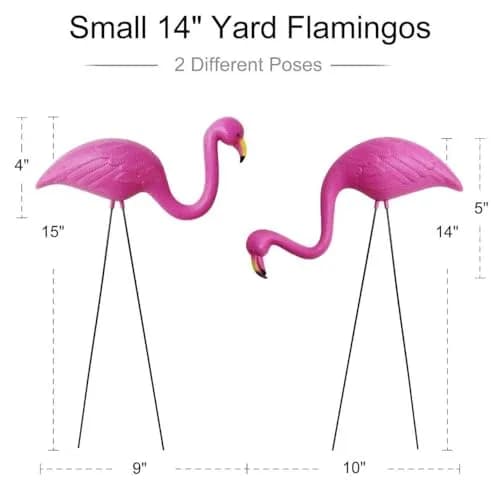 GiftExpress Pink Flamingos Yard Decorations 4 Pack 35.5cm (14" Tall) | Lawn Ornaments & Garden Decor for Outdoor Parties thumbnail 5