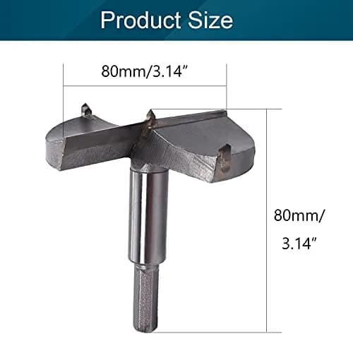 Utoolmart 80mm Forstner Drill Bit | Hex Shank Cemented Carbide Wood Cutter Tool thumbnail 2