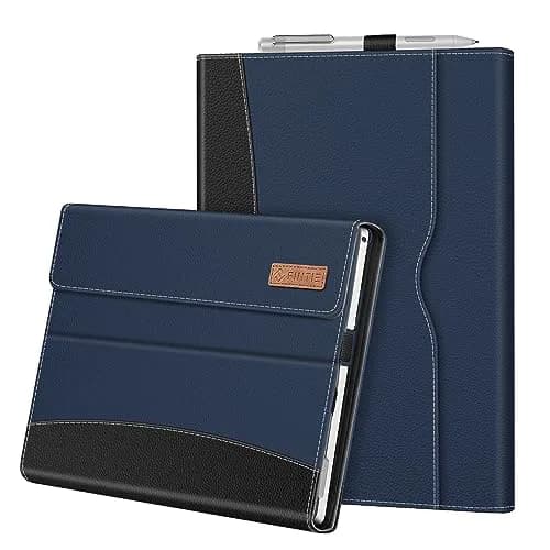 Fintie Case for 12.3 inch Microsoft Surface Pro 7 Plus, Pro 7/6/5/4/3 | Navy Faux Leather Folio with Kickstand & Stylus Holder thumbnail 1