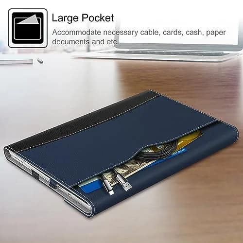 Fintie Case for 12.3 inch Microsoft Surface Pro 7 Plus, Pro 7/6/5/4/3 | Navy Faux Leather Folio with Kickstand & Stylus Holder thumbnail 4