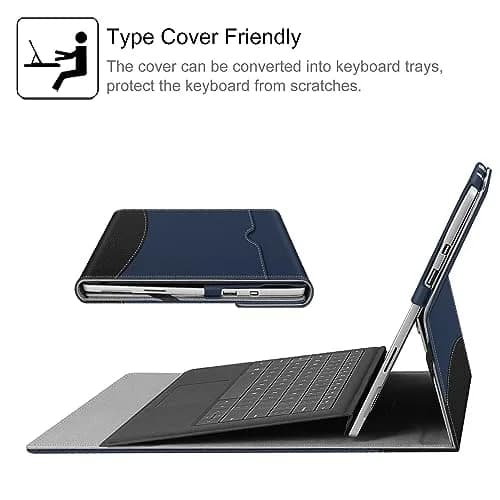 Fintie Case for 12.3 inch Microsoft Surface Pro 7 Plus, Pro 7/6/5/4/3 | Navy Faux Leather Folio with Kickstand & Stylus Holder thumbnail 6