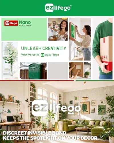 EZlifego Heavy Duty Nano Mounting Tape 9.85FT (2.99m) | Strong Hold, Weatherproof, Removable thumbnail 8