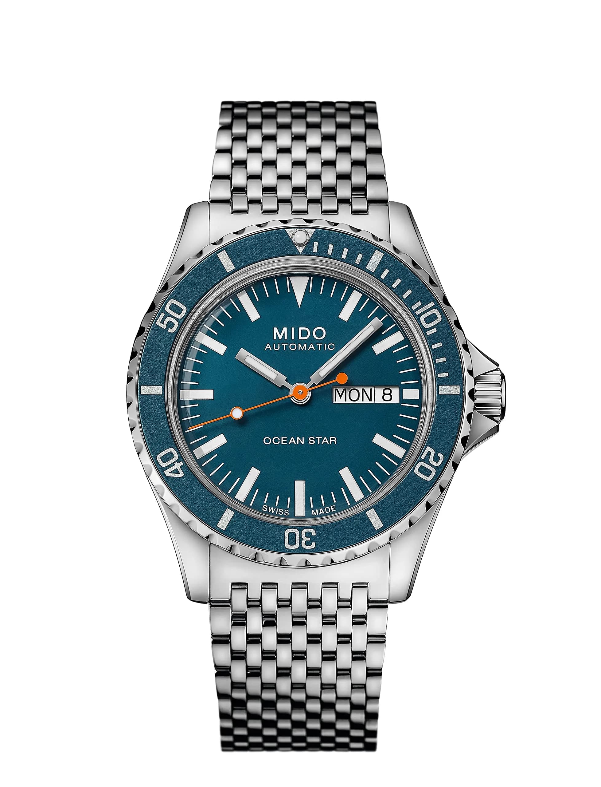 MIDO Ocean Star Tribute Swiss Automatic Watch for Men - Blue Dial - 40.5mm Stainless Steel
