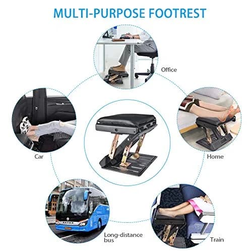 Leermart Adjustable Under Desk Footrest with Massage Balls & Soft Pad, 31.5cm x 31cm x 8.5cm (12.4" x 12.2" x 3.4") | Ergonomic Support for Office & Home thumbnail 8