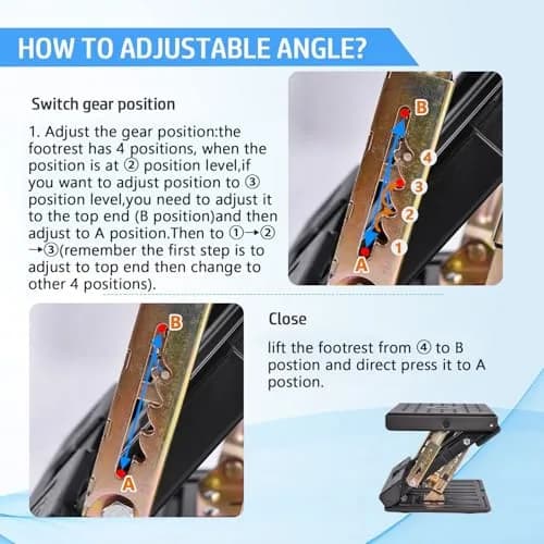 Leermart Adjustable Under Desk Footrest with Massage Balls & Soft Pad, 31.5cm x 31cm x 8.5cm (12.4" x 12.2" x 3.4") | Ergonomic Support for Office & Home thumbnail 9