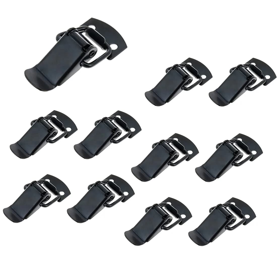 Rannb Mini Toggle Latch Black 47mm x 22mm | 10pcs Spring Loaded Cabinet Latches — No Spring Loaded