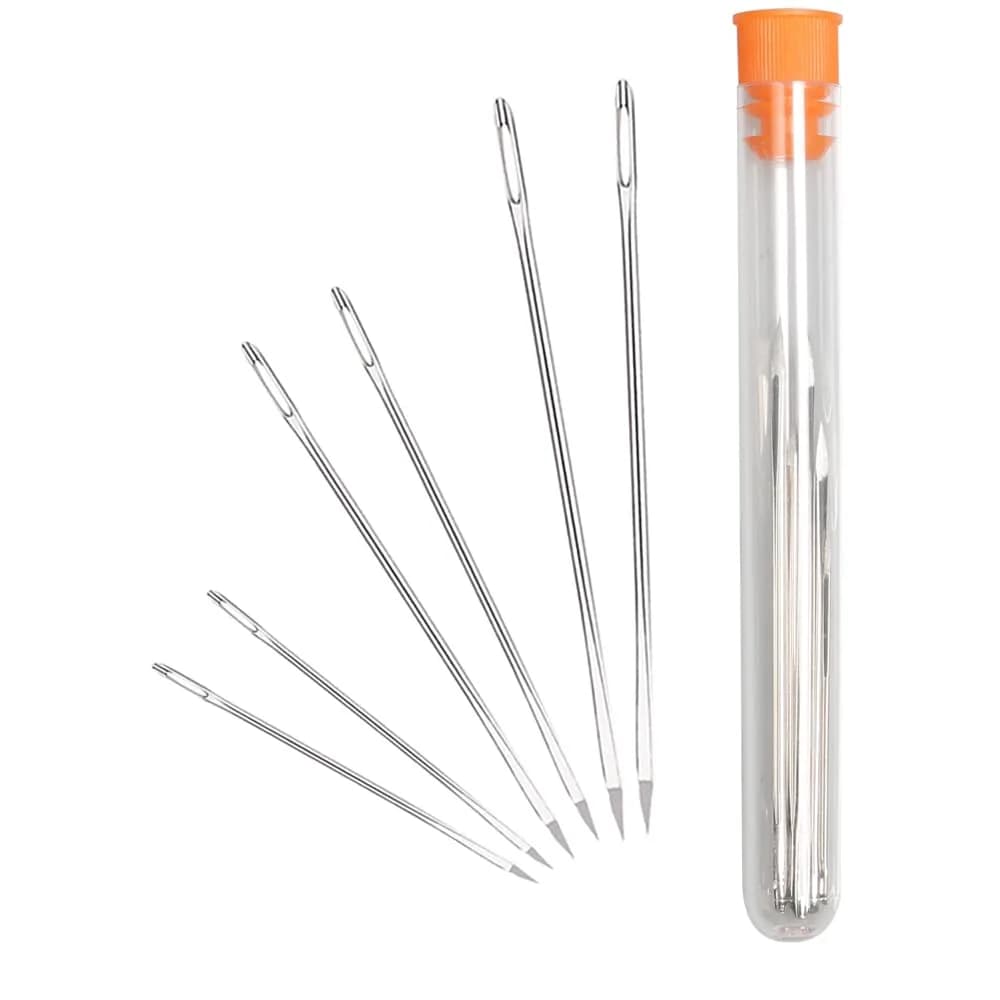 HEKISN Professional Large-Eye Leather Stitching Needles (1.73"/2.28"/2.76") | Stainless Steel Craft Tool Set - main product image