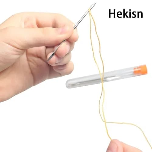 HEKISN Professional Large-Eye Leather Stitching Needles (1.73"/2.28"/2.76") | Stainless Steel Craft Tool Set thumbnail 4