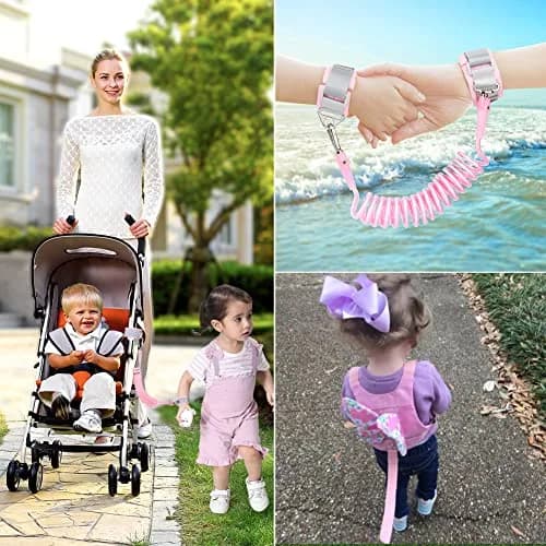 Accmor 3-in-1 Toddler Harness Leash with Anti-Lost Wrist Link | Pink Butterfly Design thumbnail 6