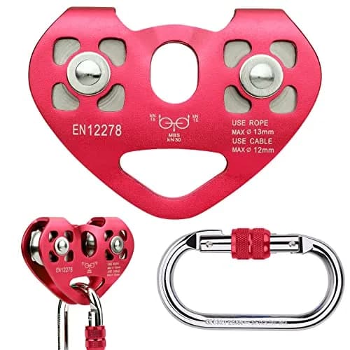 Youngneer Zipline Trolley Kit with 25kN Carabiner & Dual Pulley | Safe Outdoor Climbing Gear thumbnail 1