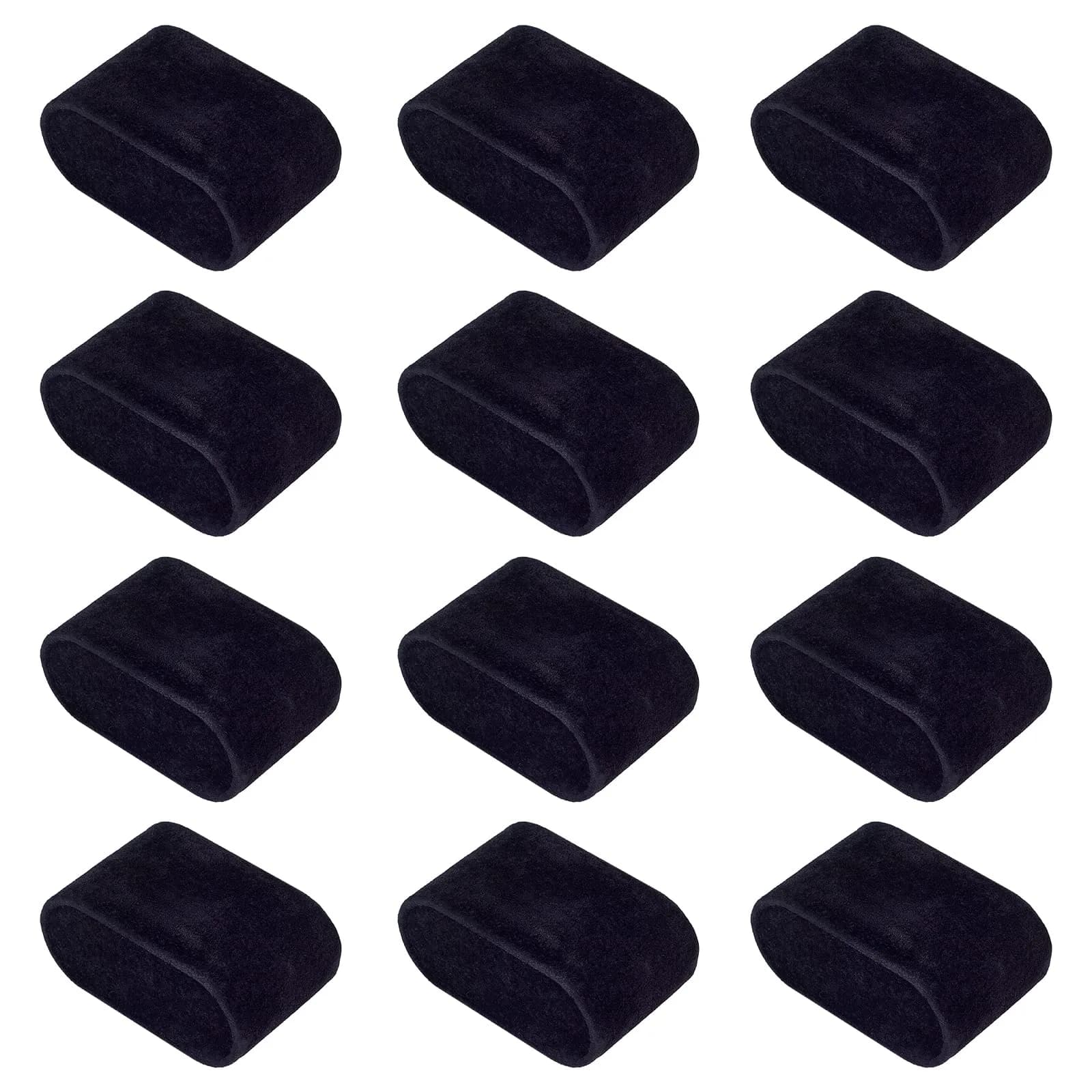 PH PandaHall 12pcs Velvet Bracelet Pillows 1.3x2.8x1.7 in | Jewelry Display Support — Black-12pcs / 2.8×1.7×1.4"