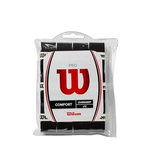 WILSON Pro Tennis Overgrip 12 Pack Black | Tacky, Absorbent, Thin Felt for All Players thumbnail 1